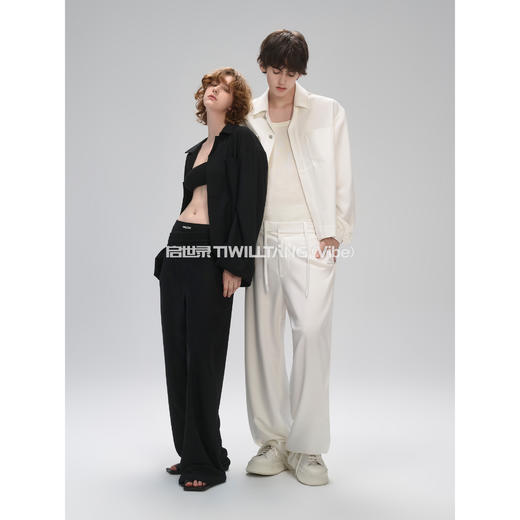 启世录TIWILLTANG“异境虚决”抗皱透气慵懒百搭异形长袖衬衫套装 商品图3