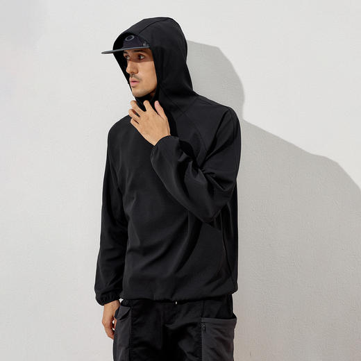 714street户外迪桑格轻薄抗皱高领连帽卫衣男女秋季新款宽松帽衫 商品图2