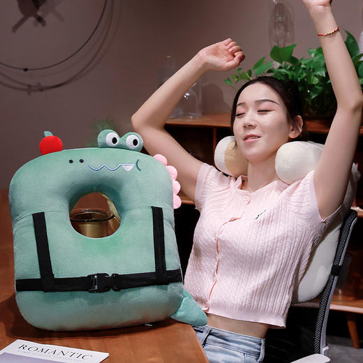 自然醒多巴胺动物仰睡枕办公室午休神器护颈靠枕睡觉抱枕趴睡枕QYL 商品图13