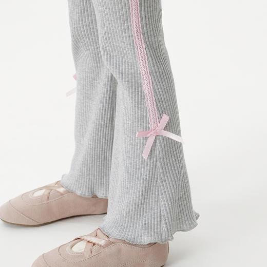 马克珍妮女童花边蝴蝶结弹弹微喇裤 宝宝打底裤子 秋装新款551327 商品图4