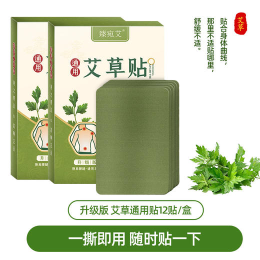 艾草膝盖贴 艾叶颈椎贴腰椎贴 艾灸贴暖贴艾草贴12贴/盒 商品图7
