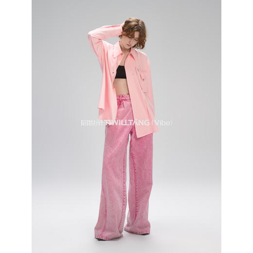 启世录TIWILLTANG“构域秩焕”舒适透气百搭宽松立体门襟结构衬衫 商品图2