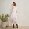 西遇蕾丝花边V领吊带裙女夏季荷叶边不规则裙摆连衣裙V1550965 商品缩略图4