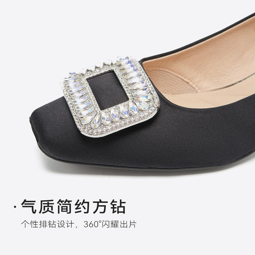 星期六通勤宝藏缎面水钻粗跟单鞋SSD3111078 商品图11