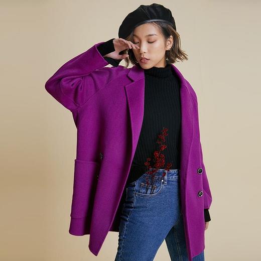 simplepieces大衣女中长款赫本大衣小个子双面尼女大衣 商品图1