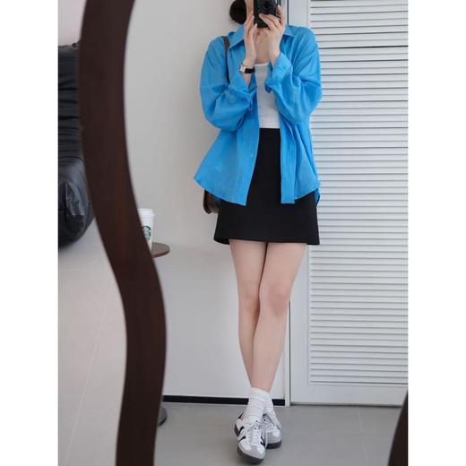 （小眠专属）湖蓝色苎麻衬衫 | 夏日显白神器 纯苎麻面料 会呼吸的面料 商品图4