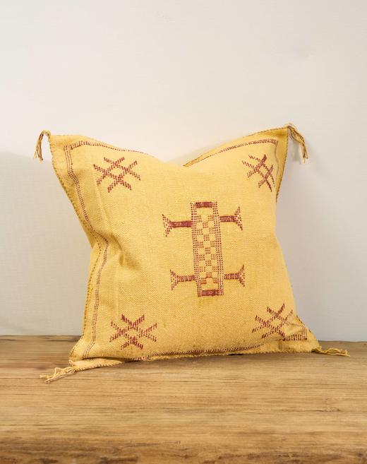 伽罗 JALO 摩洛哥进口手工龙舌兰丝抱枕【浅黄色&黄色2】约50x50cm 商品图4