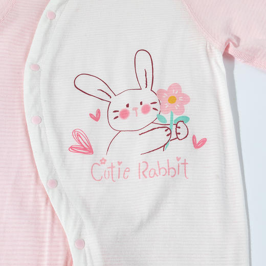 贝贝怡【2件装7A抗菌哈衣】春秋新款男女宝宝侧开连体衣满月抱衣爬服ZB3EL012 商品图3