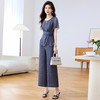 QYM 时尚套装束腰显瘦气质妈妈阔腿裤 商品缩略图0