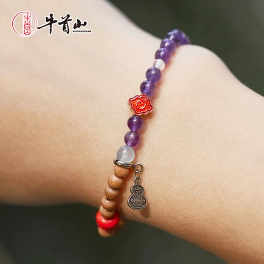 牛首山文创花韵·老山檀水晶手串女小众设计精致国风手饰节日礼物 商品图0