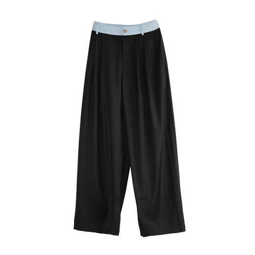 谜底百搭裤子女士2025秋季新款腰头拼接西裤直筒裤长裤257MK7762 商品图4