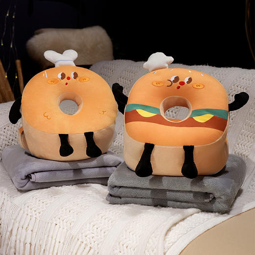 自然醒美食派对趣味冰豆豆双面午睡枕成人办公室午休抱枕小学生教室专用趴桌神器QYL 商品图10