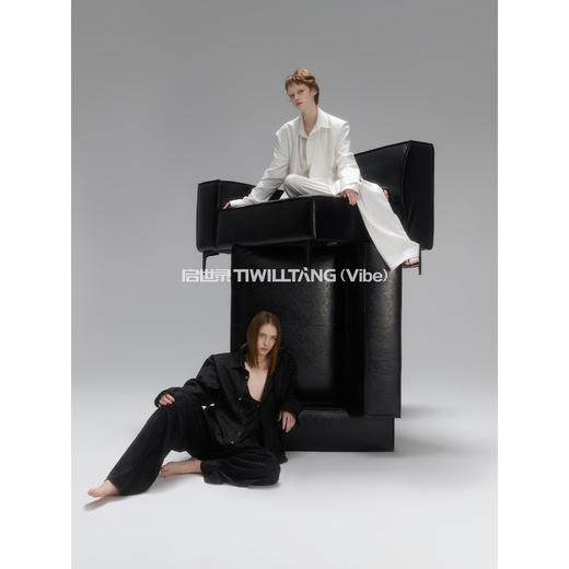 启世录TIWILLTANG“时烬溯光”条纹贴袋无领西装衬衫套装 商品图3