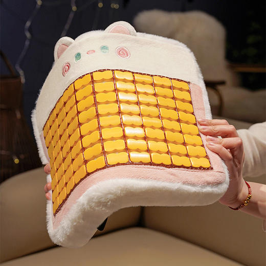 自然醒抱抱猫加厚麻将凉席坐垫夏天透气办公室汽车座椅垫清凉屁股垫子卡通QYL 商品图12