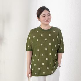 48小时发货【浮光针织衫】🌱穿出清爽感！法式提花点缀，薄款针织，宽松版型，舒适透气，松弛简约风，套头针织衫