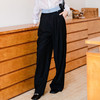 谜底百搭裤子女士2025秋季新款腰头拼接西裤直筒裤长裤257MK7762 商品缩略图1