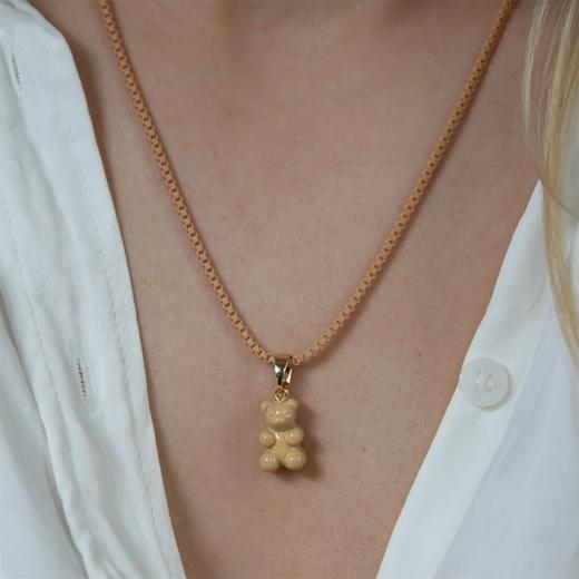 订购4周到｜CRYSTAL HAZE-Nostalgia Bear-classic-焦糖色小熊 吊坠（金色环扣）［挪威设计师］ 商品图1