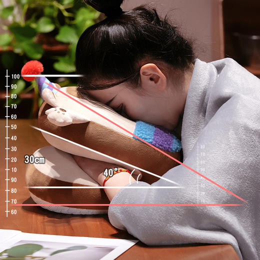 自然醒小手大开冰豆豆双面午睡枕办公室午休神器儿童午觉趴桌上小学生抱枕QYL 商品图4