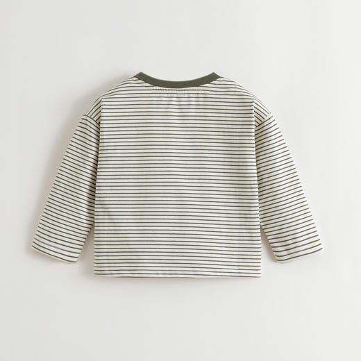 马克珍妮男童条纹小鳄鱼长袖T恤 宝宝纯棉上衣2025秋装新款551117 商品图1