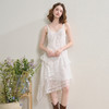 西遇蕾丝花边V领吊带裙女夏季荷叶边不规则裙摆连衣裙V1550965 商品缩略图3