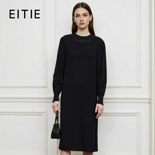 EITIE爱特爱冬季新款收腰显瘦针织连衣裙7601306 商品图0