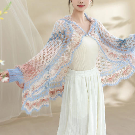 苏苏姐家梦华马海披肩手工diy钩针编织毛线团材料包 商品图3