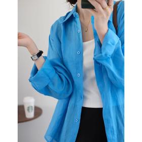 （小眠专属）湖蓝色苎麻衬衫 | 夏日显白神器 纯苎麻面料 会呼吸的面料