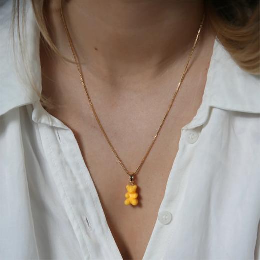 订购4周到｜CRYSTAL HAZE-Nostalgia Bear-classic-姜黄色小熊 吊坠（金色环扣）［挪威设计师］ 商品图1