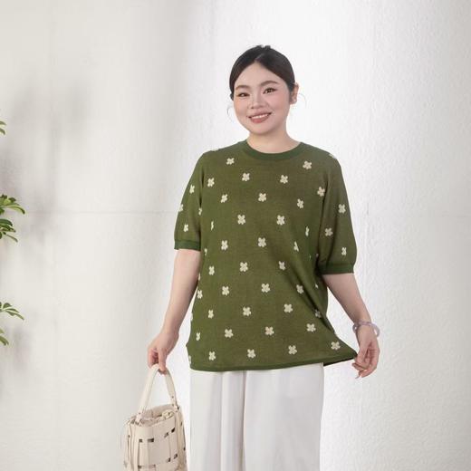 48小时发货【浮光针织衫】🌱穿出清爽感！法式提花点缀，薄款针织，宽松版型，舒适透气，松弛简约风，套头针织衫 商品图2