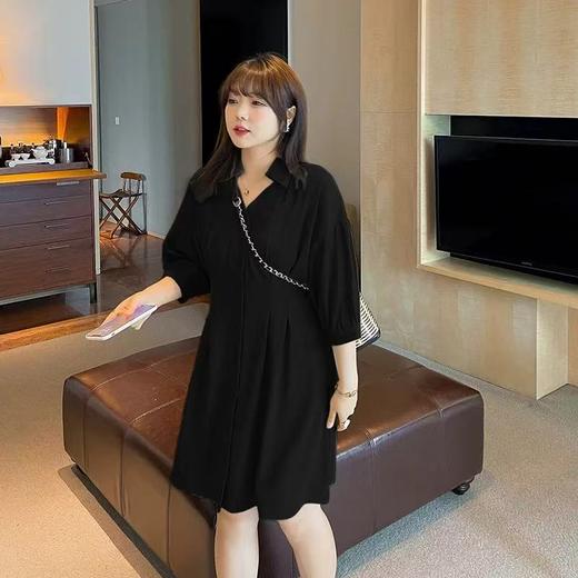 【诗铭洛可】2186连衣裙V领中裙衬衫裙B3-1 商品图0