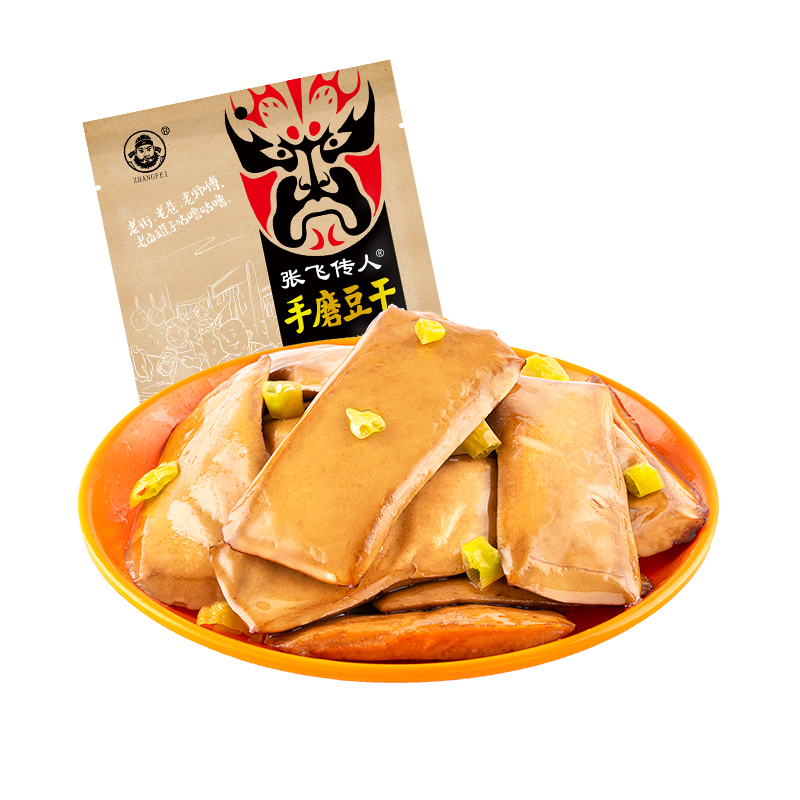 张飞传人手磨豆干188g（泡椒味）