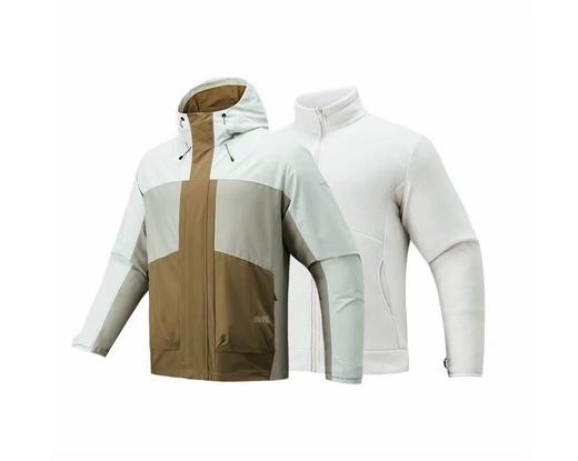 【2XL/3XL断码】安踏梭织防泼水运动外套男新款户外加绒夹克两件套152446609【库存有限，如无货将做退款，介意慎拍！】 商品图0