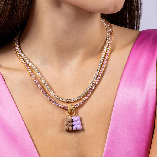 订购4周到｜CRYSTAL HAZE-Velvet Nostalgia Bear-pave-紫罗兰色小熊 吊坠（金色环扣）［挪威设计师］ 商品图3