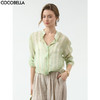 COCOBELLA[莱赛尔]微透视条纹衬衫女设计感拧花遮阳衫SR7070 商品缩略图1