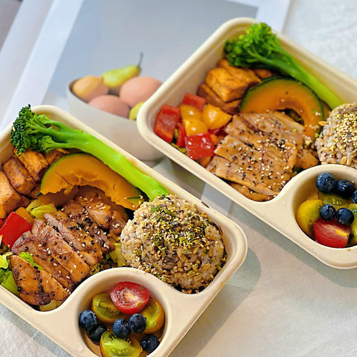 喇叭花一次性轻食餐盒打包盒沙拉碗纸浆餐盒六角碗六边形方盒便当 商品图3