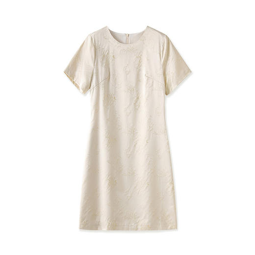 「高货wl」全新升级【铂金会员330/天猫439/差价109】(63323)洛诗琳法式重工金线浮雕提花连衣裙2025夏季气质通勤A字裙 商品图4