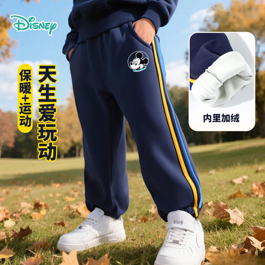 迪士尼春秋季卡通印花男童休闲织带卫裤中大童运动裤长裤儿童百搭束脚裤ZD3EK035 商品图3