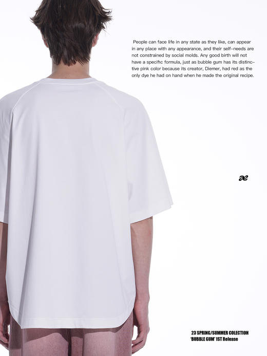 ASMEMMO咦哇•幻像重叠logo印绣花T恤男夏季简约纯色打底短袖潮流 商品图2