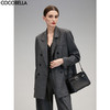 COCOBELLA格雷系穿搭明线千鸟格羊毛西装女秋气质通勤西服SI3018 商品缩略图2