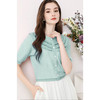 全新升级【铂金会员183/天猫239/差价56】(72655)洛诗琳设计感荷叶边短袖针织衫女夏季2025新款气质宽松上衣 商品缩略图3