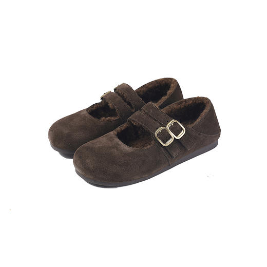 伊伴秋季平底加绒玛丽珍轻盈舒适平底单鞋B25471203 商品图5