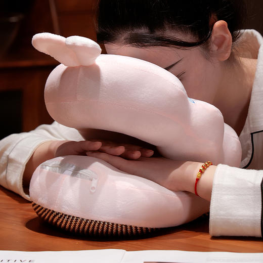 自然醒卡通冰藤凉席双面午睡枕办公室趴睡觉神器小学生儿童桌上枕头QYL 商品图14