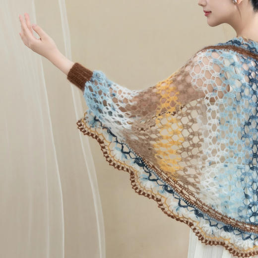 苏苏姐家梦华马海披肩手工diy钩针编织毛线团材料包 商品图4