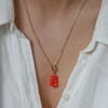 订购4周到｜CRYSTAL HAZE-Nostalgia Bear-pave-果冻红色小熊 吊坠（金色环扣）［挪威设计师］ 商品缩略图1