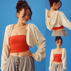 CryingCenter连帽纽扣短款长袖上衣休闲宽松开衫 哭喊中心