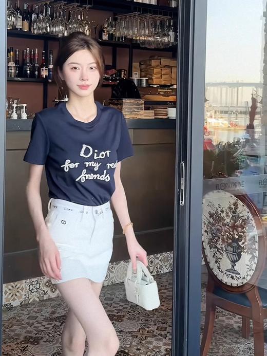 DR高级感满满天丝刺绣水钻T恤 商品图3