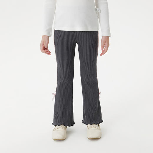 马克珍妮女童花边蝴蝶结弹弹微喇裤 宝宝打底裤子 秋装新款551327 商品图2