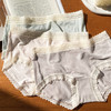 官网220+ 无尺码弹力 60支锦莫混纺3条装提花女士桑蚕丝真丝底裆内裤三角裤 商品缩略图7