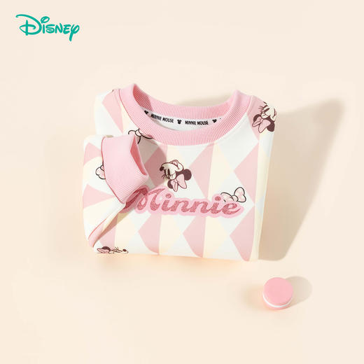 迪士尼【舒适百搭】秋新款满印米妮圆领卫衣女童长袖上衣女宝宝儿童卫衣ZD3ES011* 商品图4
