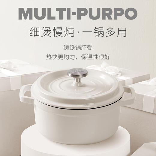 Velosan温仑山潘朵拉珐琅锅24CM白色VE03301 商品图4